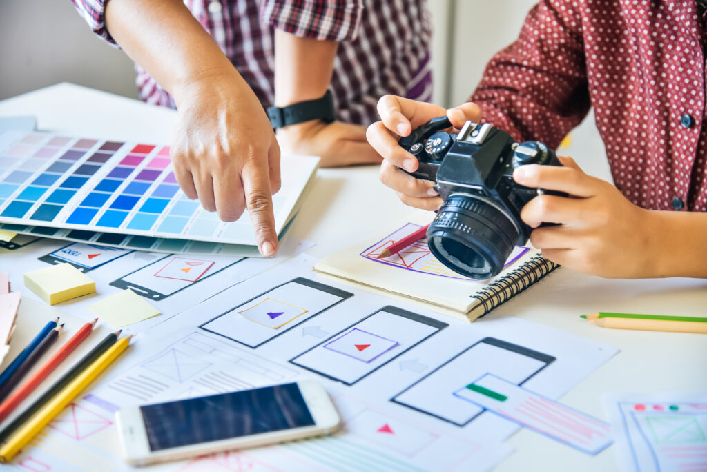 designer graphic creative ,creativity woman working on camara a