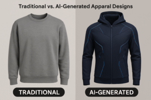 traditional vs AI-generated apparel designs